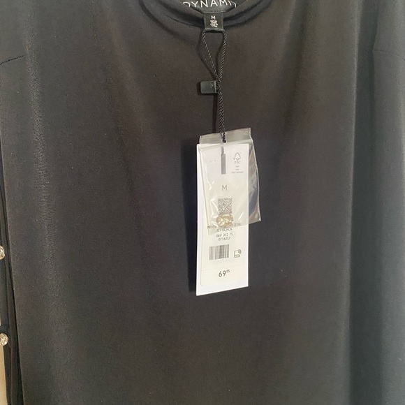 Womens Black Dress- Dynamite Brand - Midi Dress with Side Buttons - never worn - Picture 5 of 6